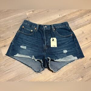 Levi’s 501 button fly distressed denim shorts size 27 new with tags